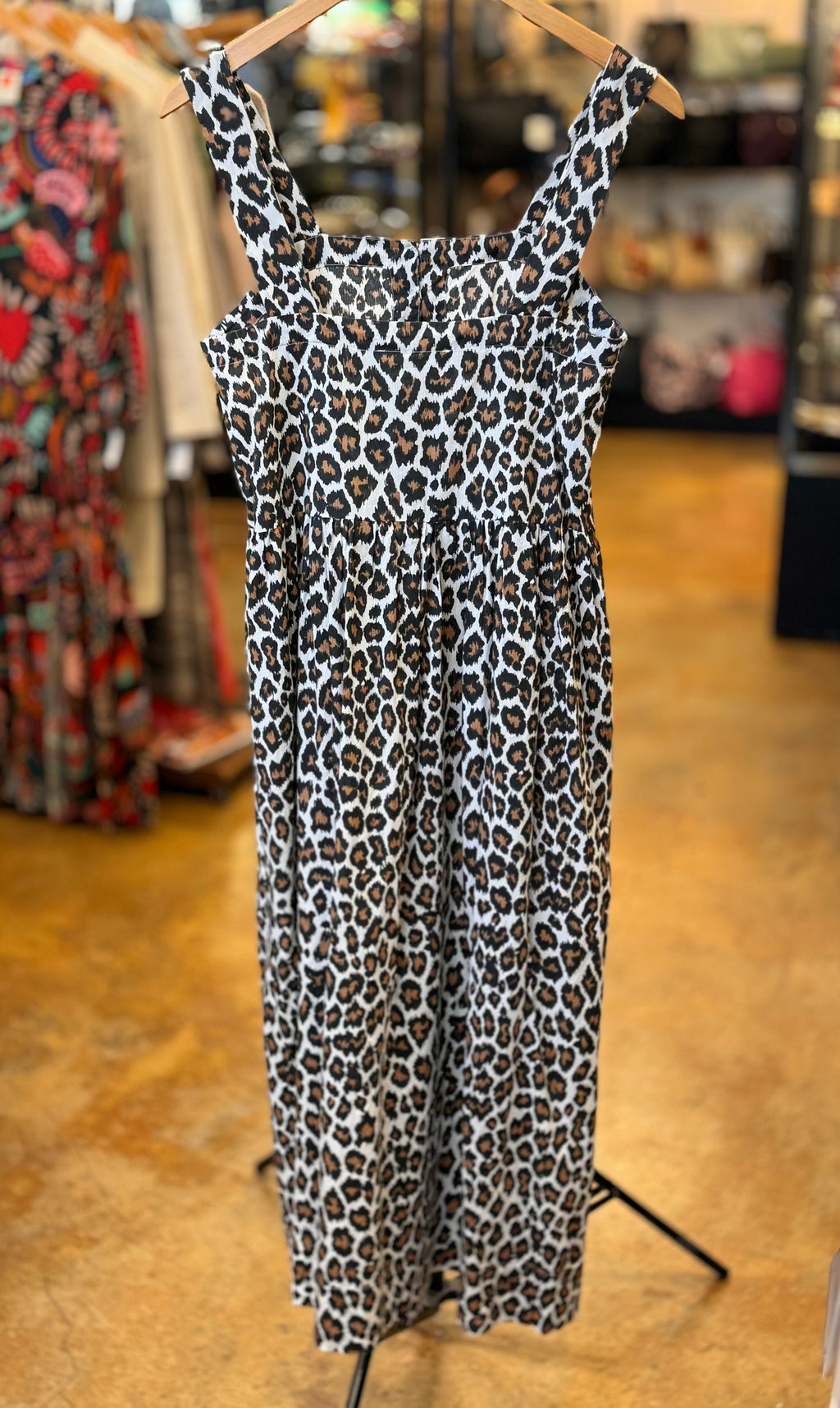 THE GREAT The Sunbird Leopard Print Cotton Dress Sz. 1 / Small