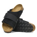 BIRKENSTOCK Black Kyoto Leather Strap Slides Sz. 38