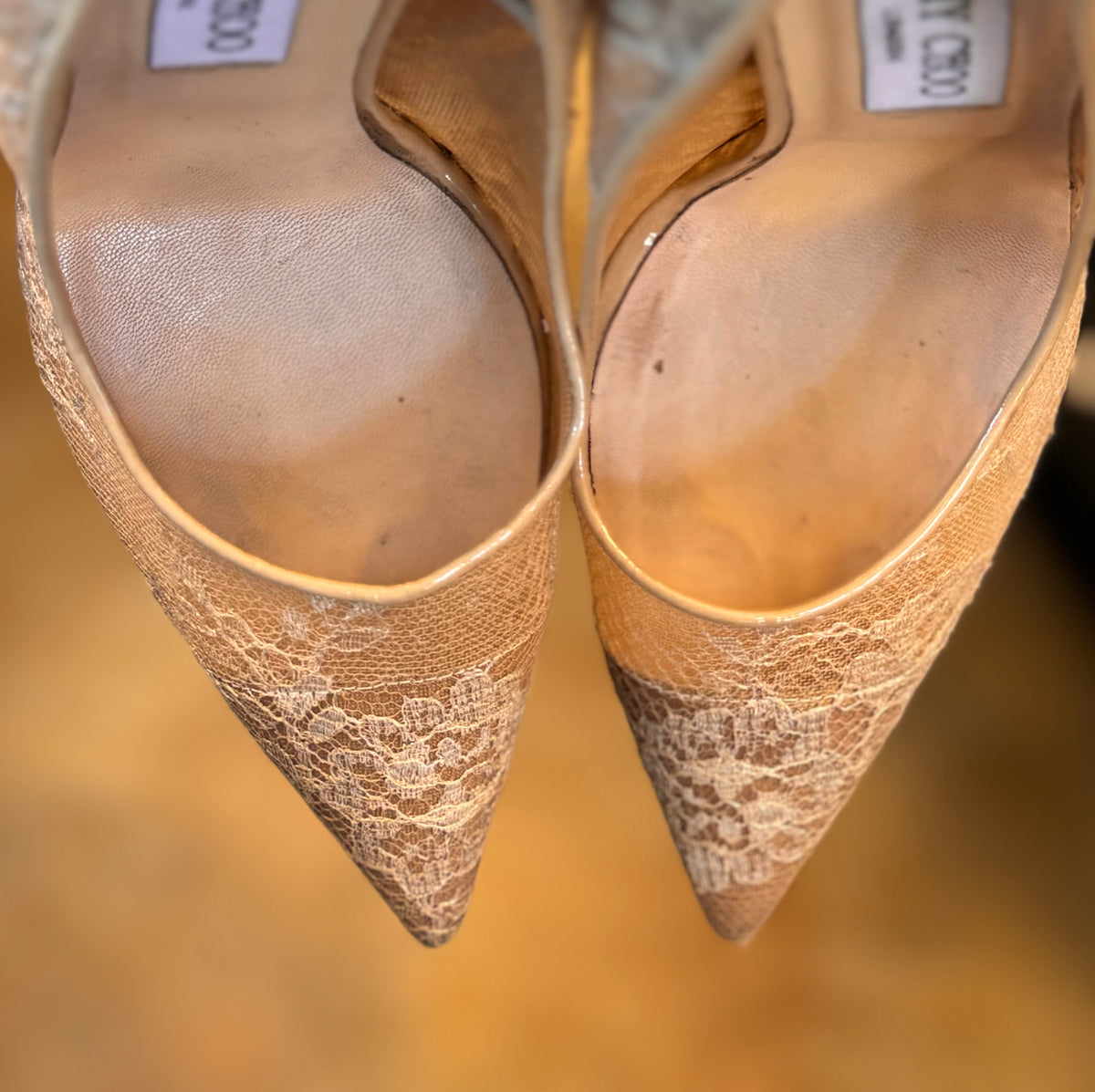 JIMMY CHOO Love 85 Floral Lace Pointed Toe Pumps Sz. 40 / 10