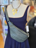 MILO Canada Green Woven Leather Sling Bag