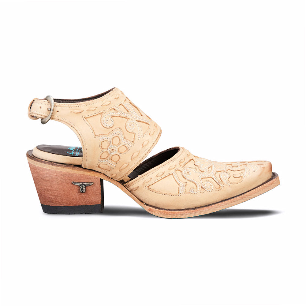 LANE Leather Floral Robin Slingback Mule Sz. 7 1/2