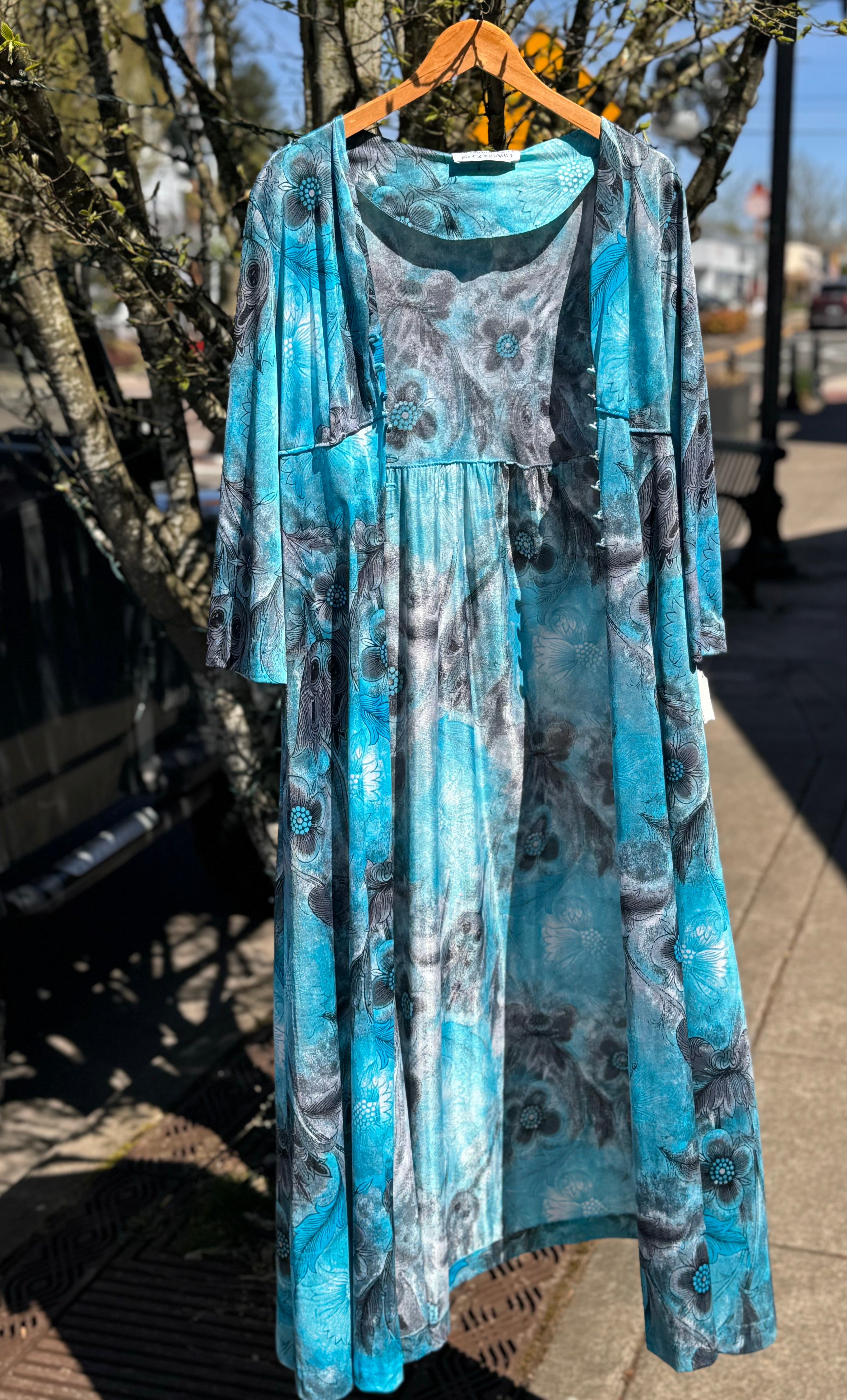 Vintage 60’s/70’a Barbara Winters for GOSSARD Floral Gown/Robe Set Medium