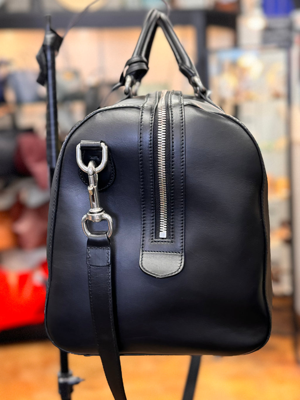 GUCCI Black Gucci Ghost Graffiti Duffle Travel Bag