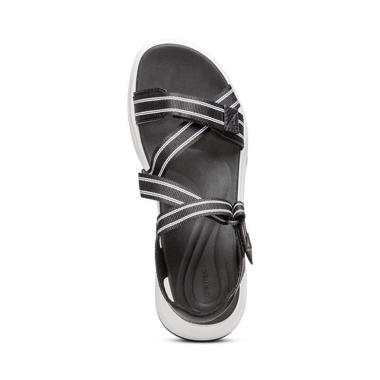 aetrex Black & White Marz Water Friendly Sandals Sz. 9 / 9 1/2