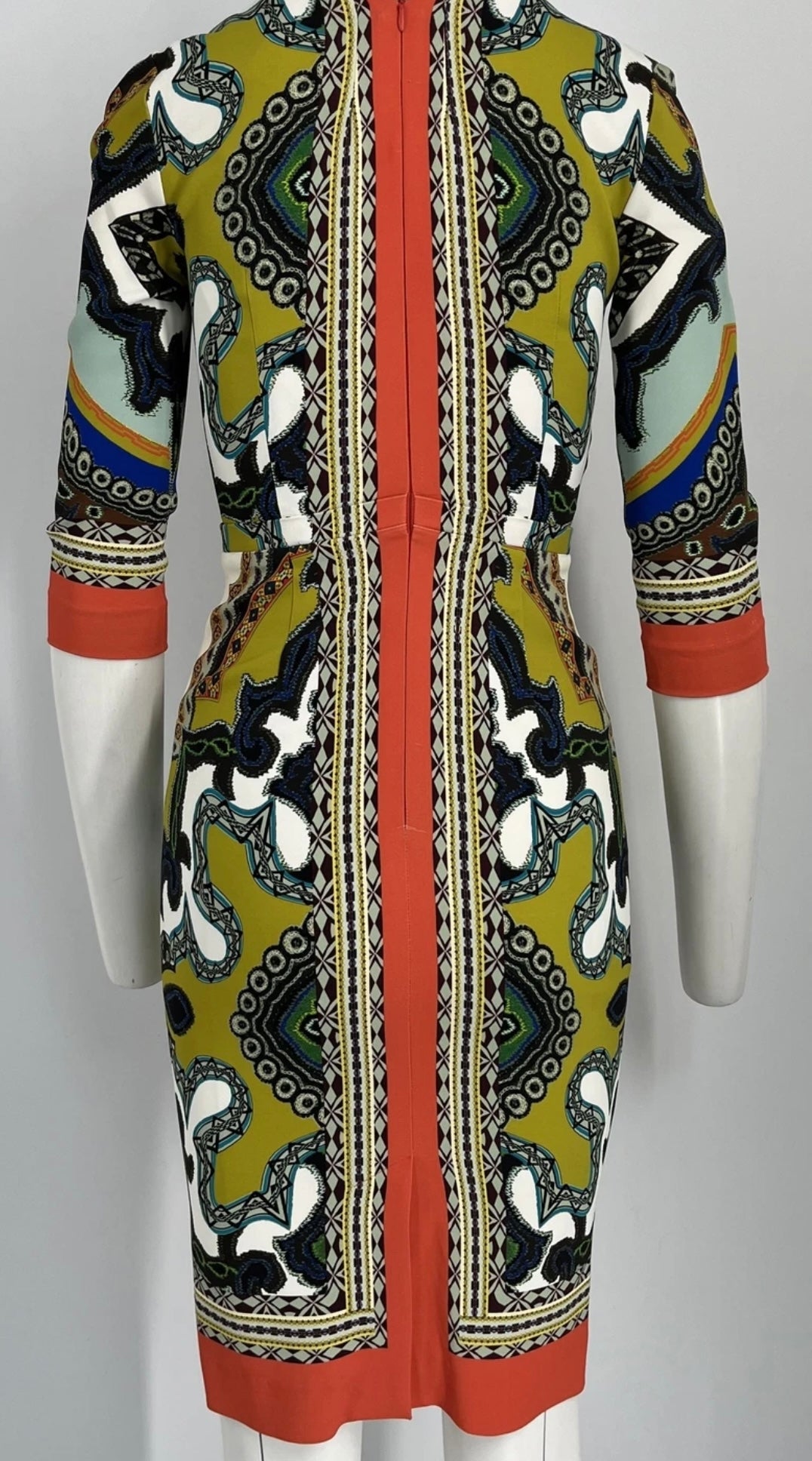 ETRO MILANO Multicolor V-Neck Sheath Dress - Sz. 40 (New w/tags)