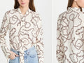 VERONICA BEARD Remi Chain-Print Silk Blouse Sz. 2
