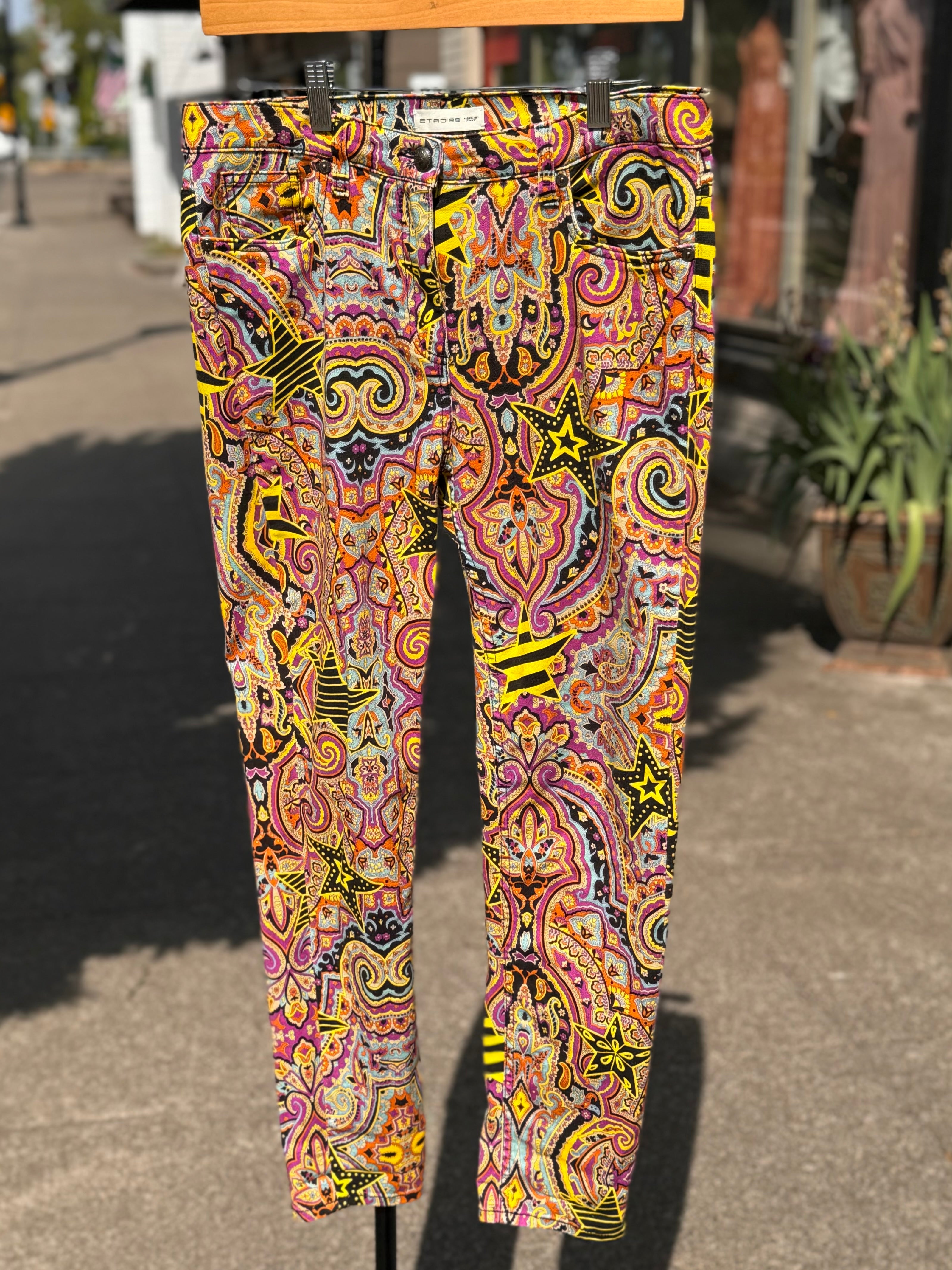 ETRO Multi-Color Rock Paisley Pants Sz. 29