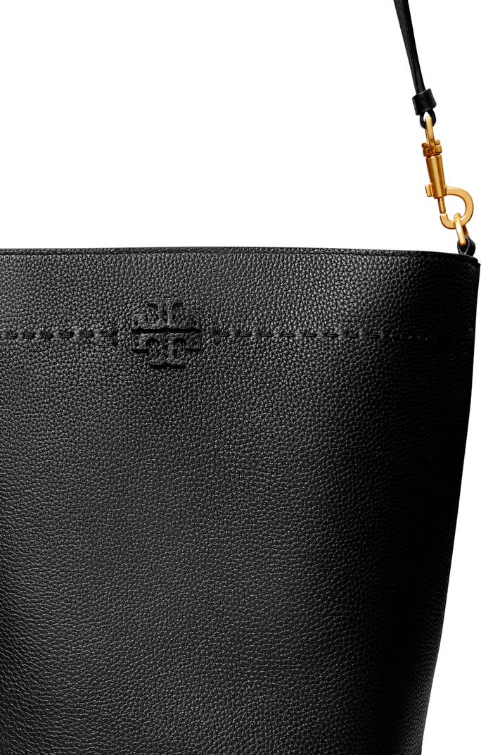 SOLD! TORY BURCH McGraw Black Leather Bucket Bag - New!