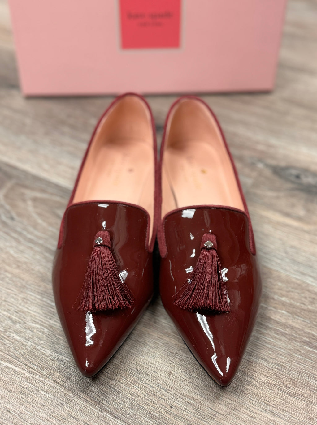 Kate Spade Patent Leather Madyson Pointed Toe Flats Sz. 7 1/2 w/Box