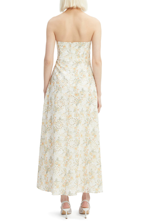 BARDOT White & Yellow Floral Lora Broderie Maxi Dress Sz. 12