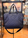 MZ WALLACE Black Nylon Quilted Box Tote