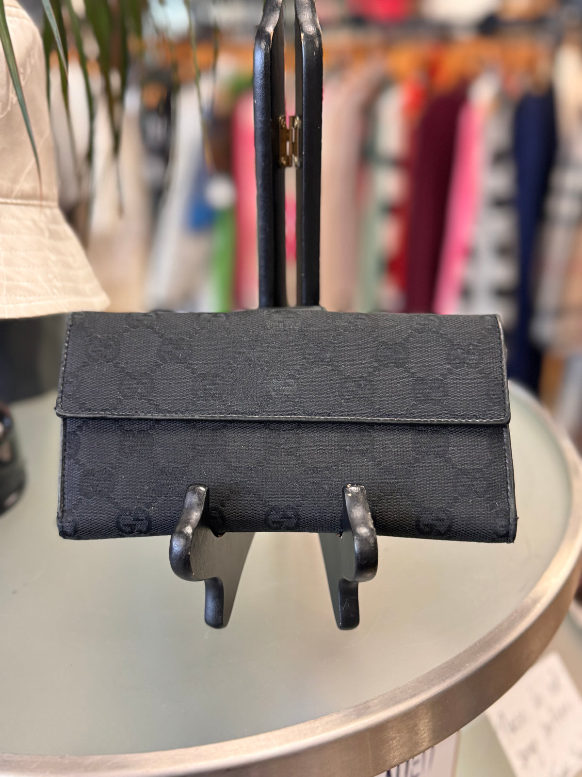 GUCCI 90s Vintage Black GG Canvas Jacket Wallet