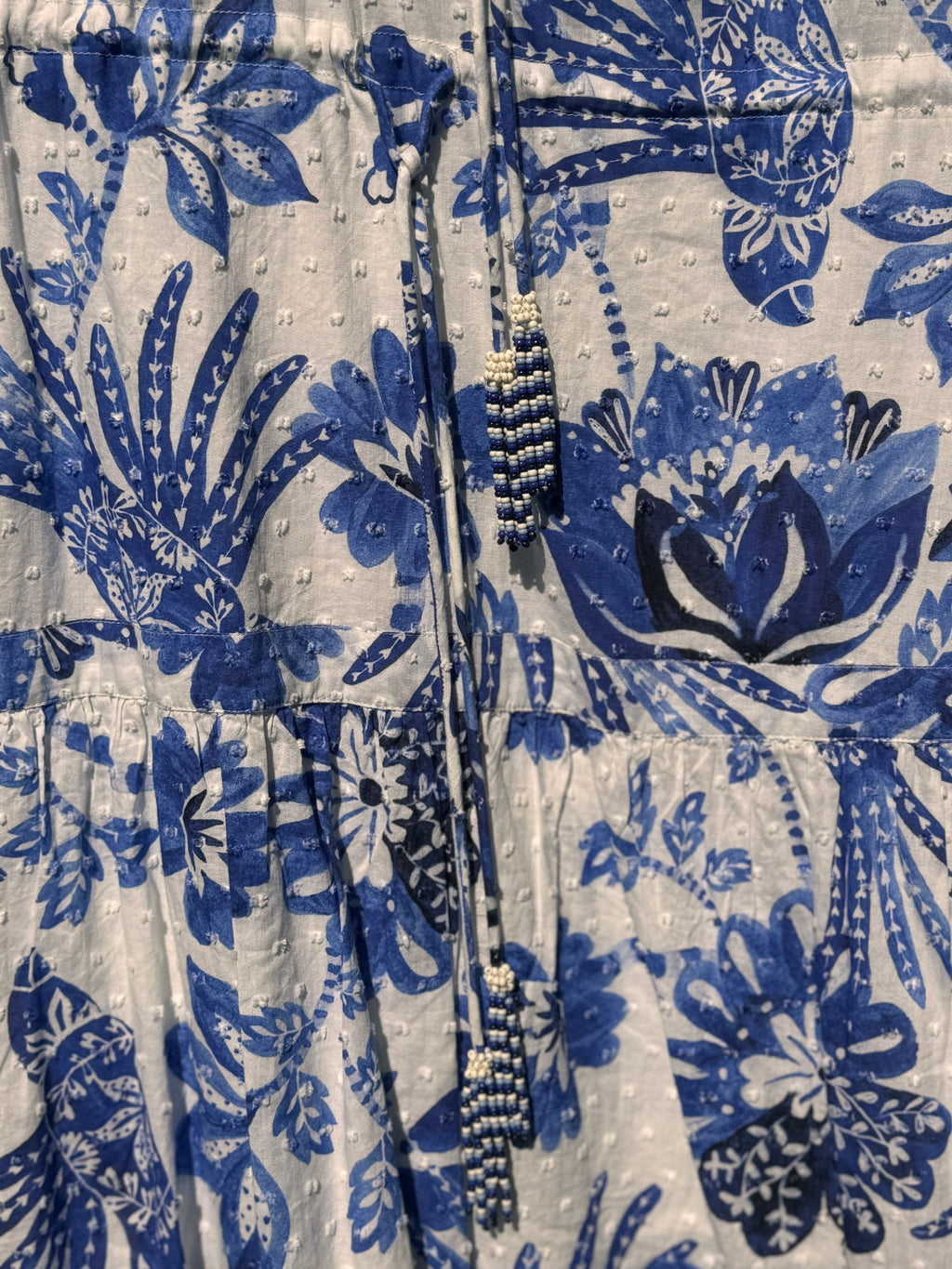 FARM RIO Flowerful Birds Print Cotton Mini Dress Small