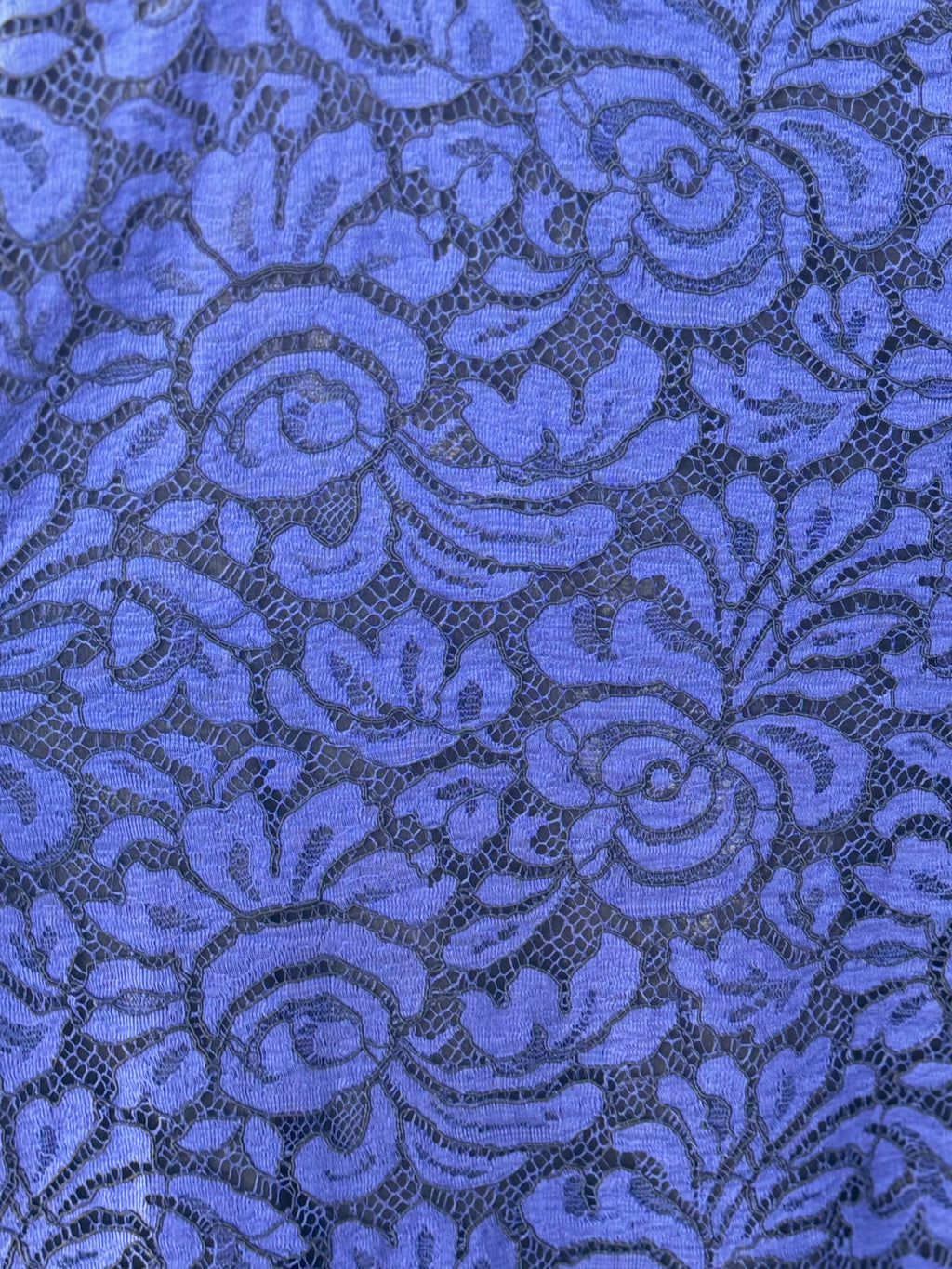 ST. JOHN Black & Blue Floral Lace Pants Sz. 16
