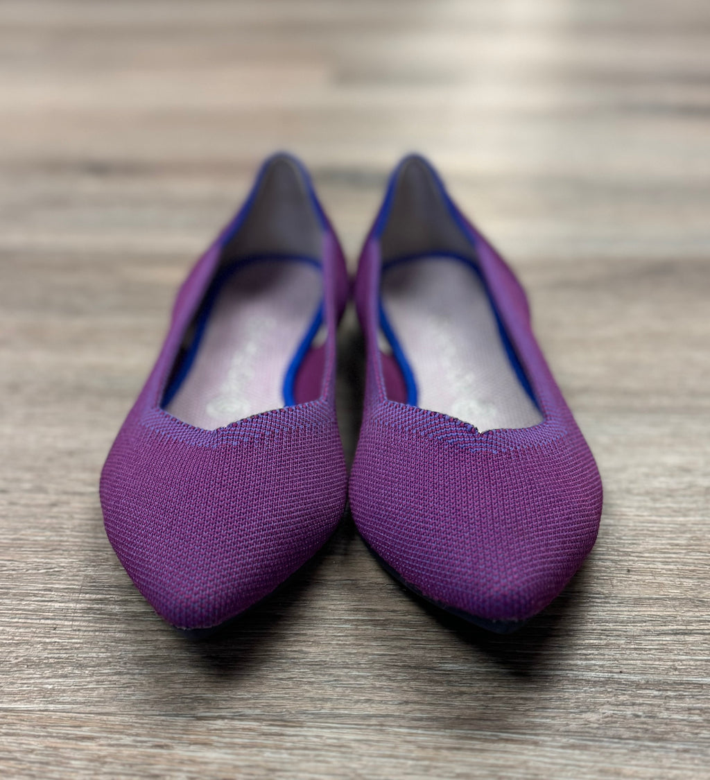 ROTHY’S Purple Knit Pointed Toe Slip On Flats Sz. 9 1/2