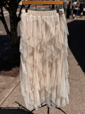 ALTER’D STATE Cream Polka Dot Tulle Maxi Skirt Large