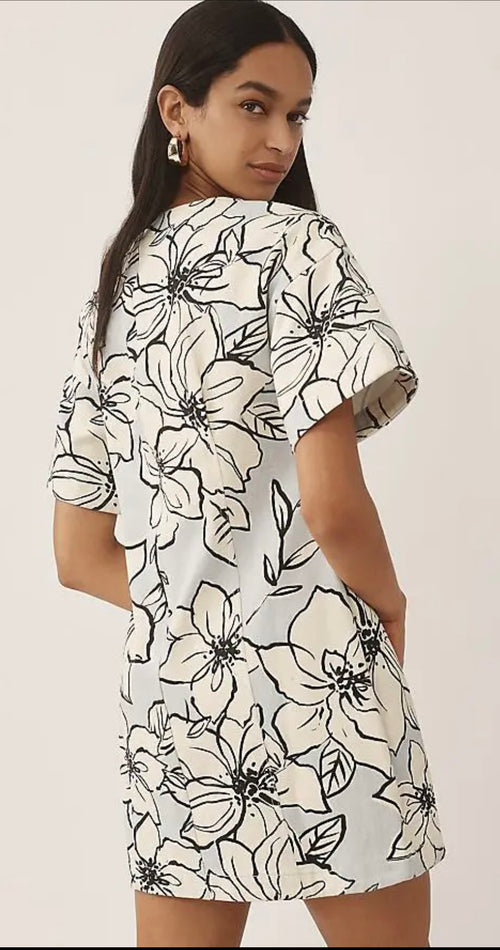 Dhruv Kapoor (Anthropologie) Short-sleeve Denim Mini Dress - XL