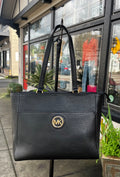 MICHAEL KORS Samira Black Pebbled Leather Tote