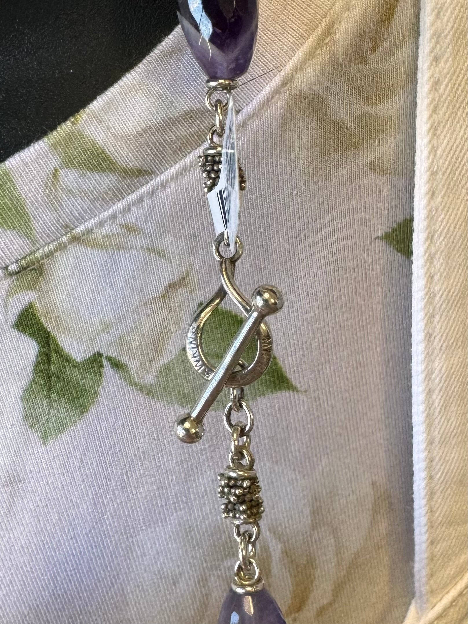 MICHAEL DAWKINS Faceted Amethyst Sterling Silver Necklace