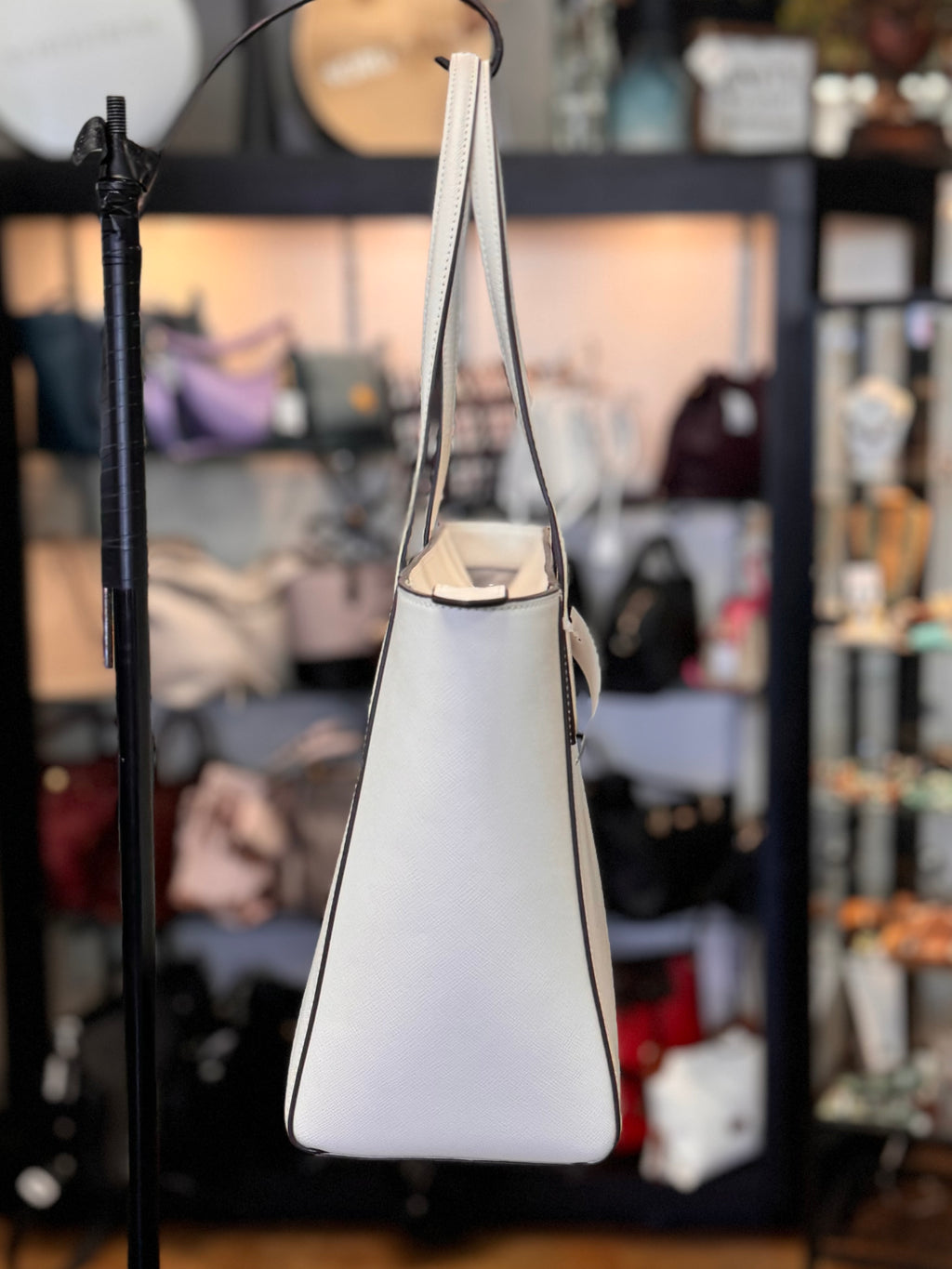 Kate Spade Cream Saffiano Leather Staci Tote Bag