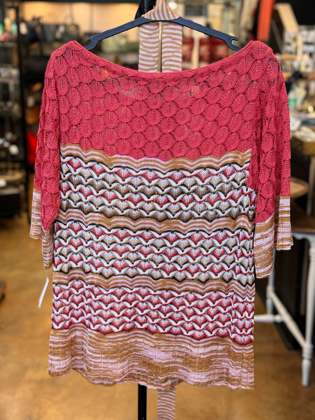 MISSONI Pink Knit 90’s Vintage Short Sleeve Sweater Sz. S/M