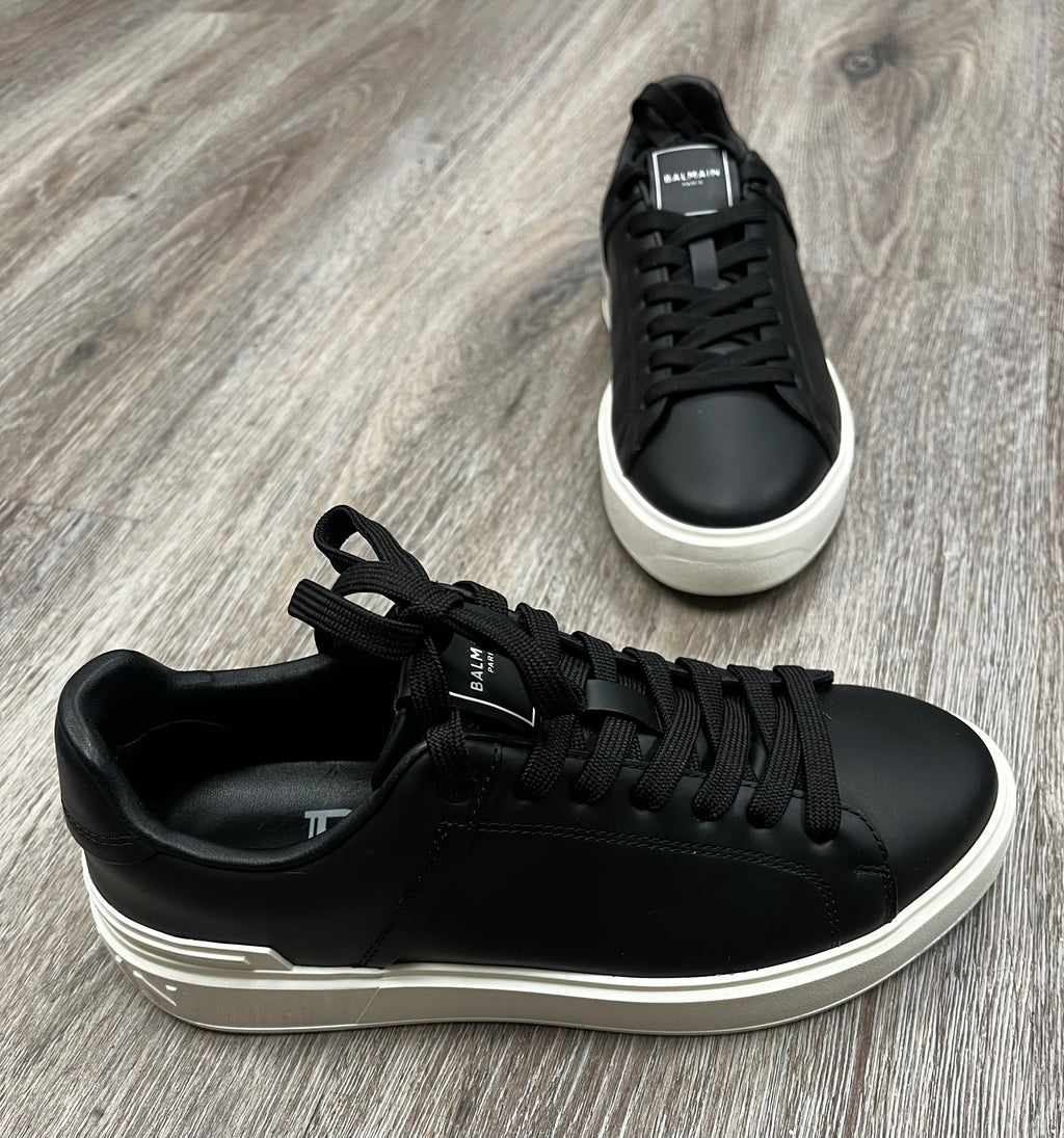 BALMAIN Paris B-Court Low Top Leather Sneakers Sz. 7