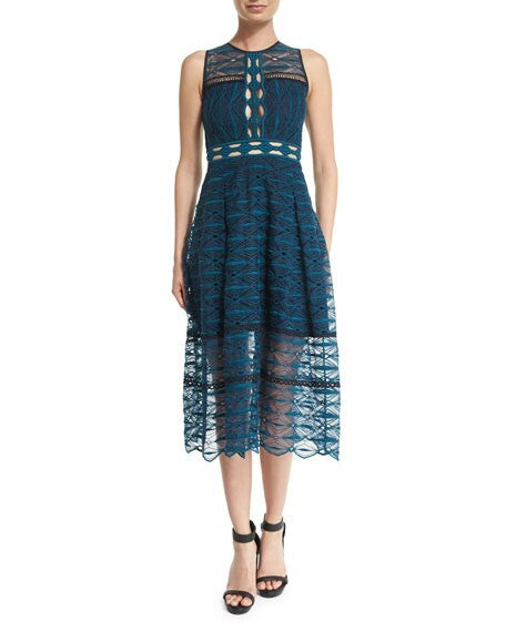 Jonathan Simkhai Wool Lace Mid Length Dress Sz. 8