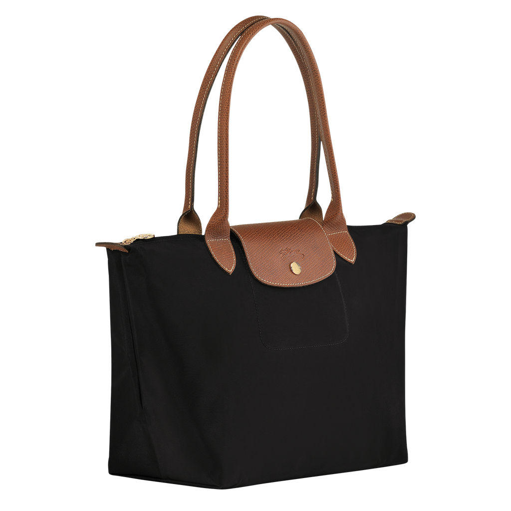 LONGCHAMP Medium Black Le Pliage Nylon Shoulder Tote Bag