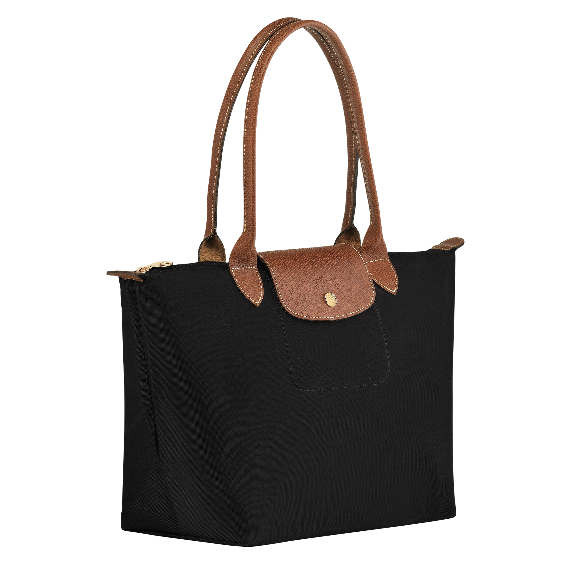 LONGCHAMP Medium Black Le Pliage Nylon Shoulder Tote Bag