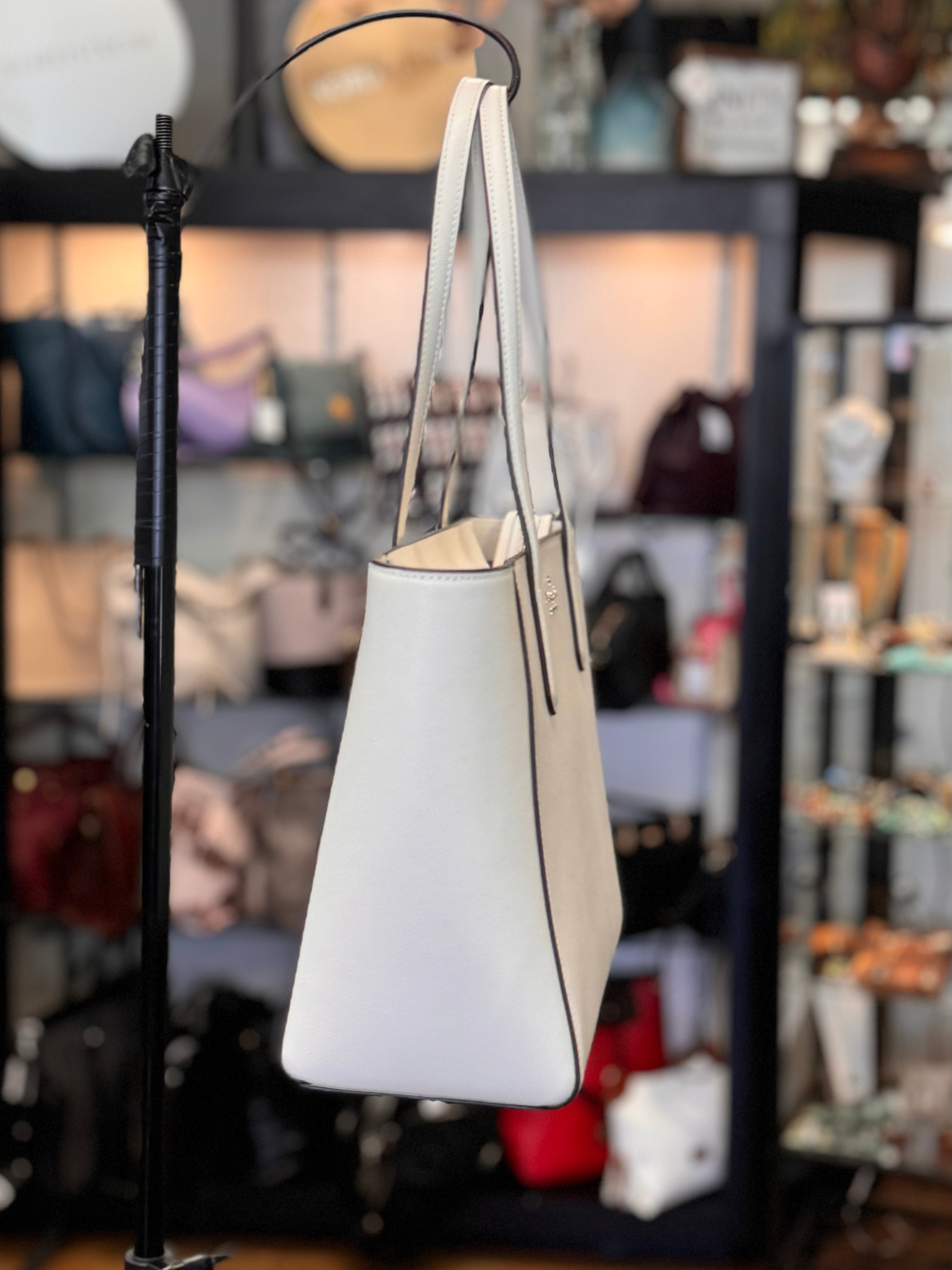 Kate Spade Cream Saffiano Leather Staci Tote Bag