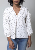 APIECE APART White & Black Floral Cotton Shirt Medium