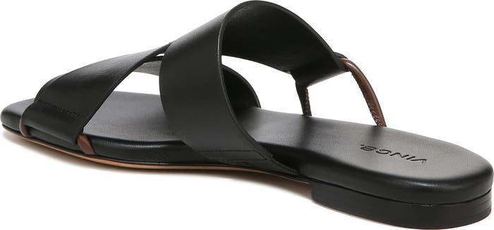 VINCE. Black Leather Dylan Slide Sandals Sz. 8