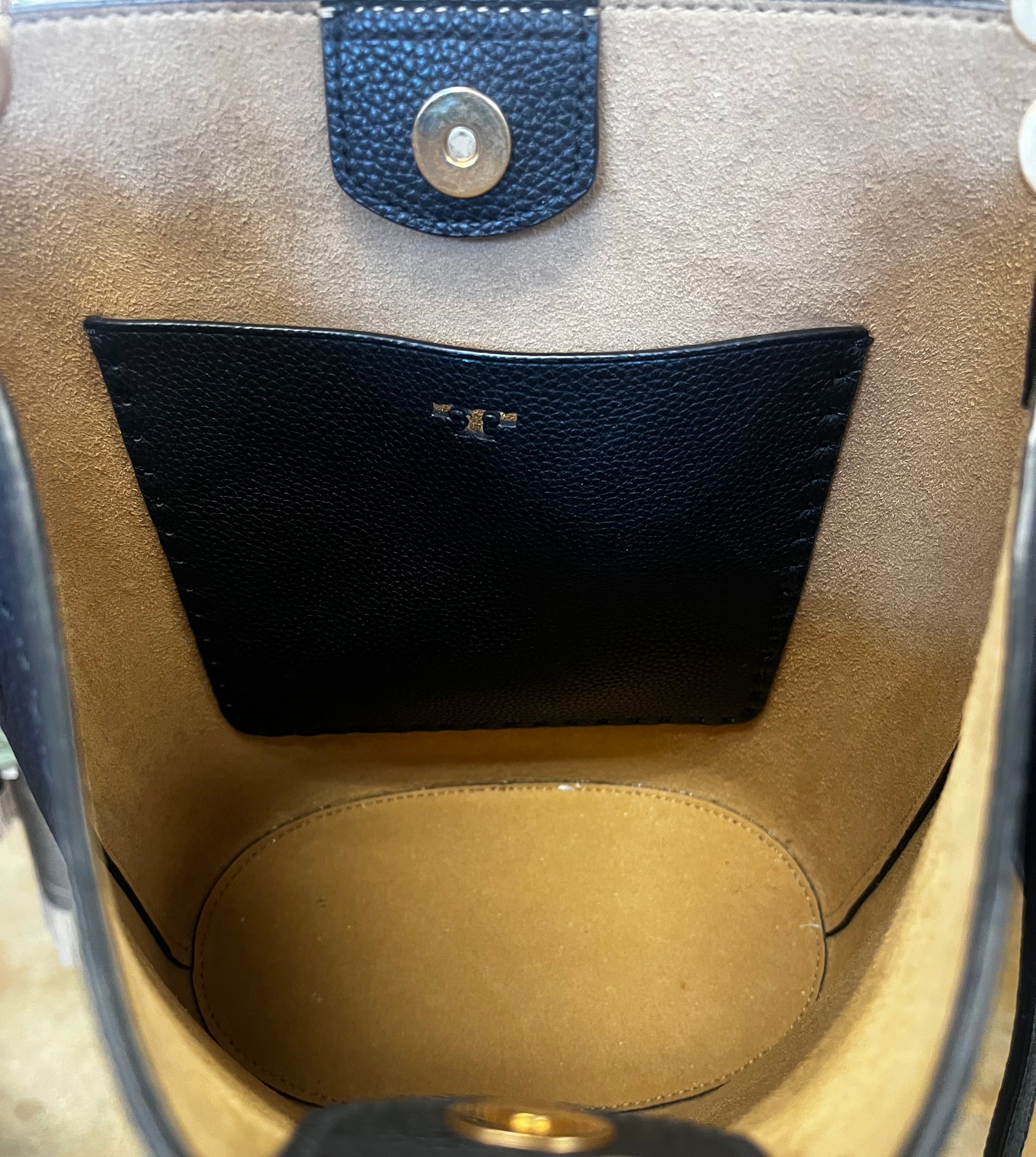 SOLD! TORY BURCH McGraw Black Leather Bucket Bag - New!