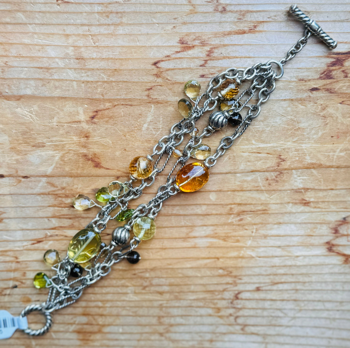 DAVID YURMAN Sterling Silver Multi Strand Mixed Gemstone Bracelet