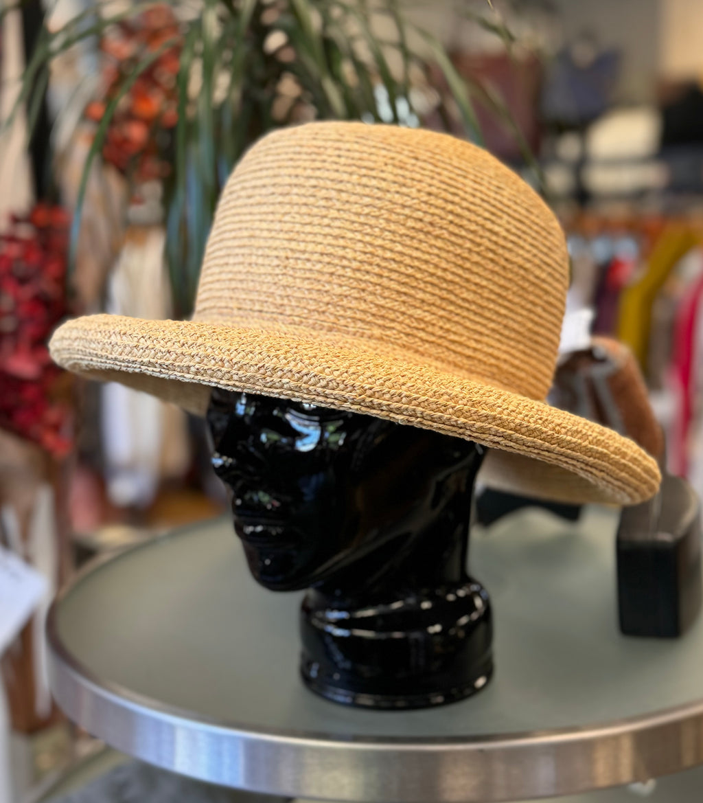 HELEN KAMINSKI 100% Raffia Rolled Brim Hat