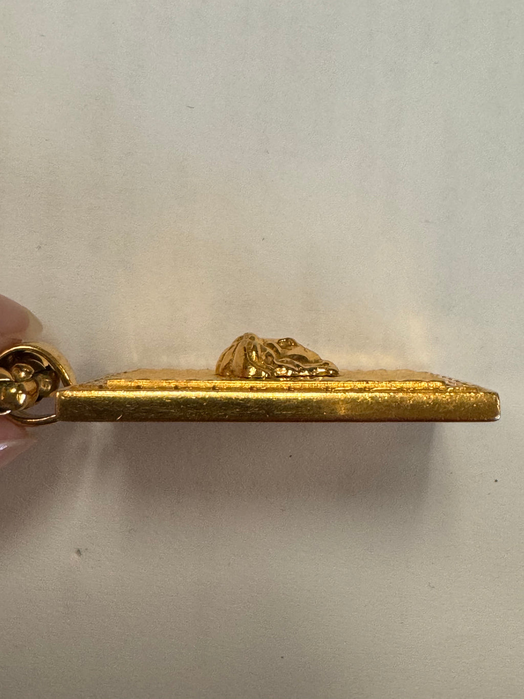 VERSACE Chunky Gold Rectangle Medusa Necklace