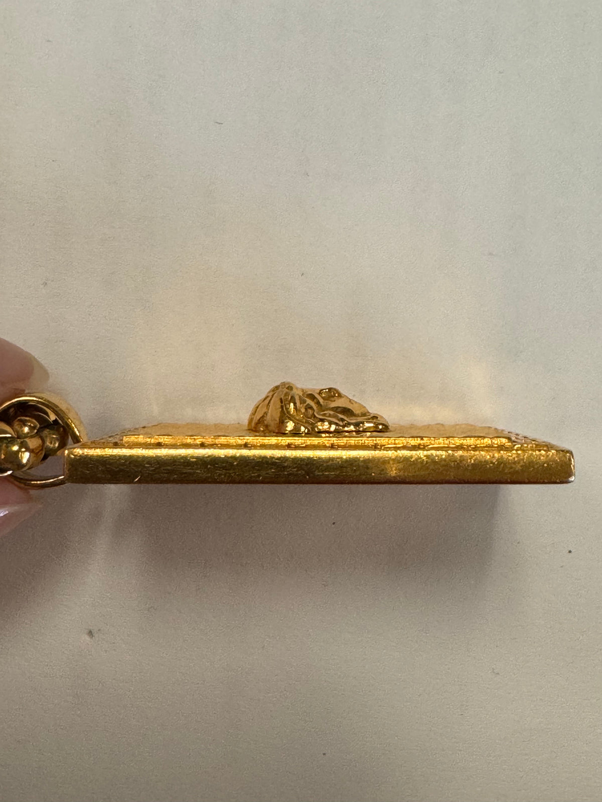 VERSACE Chunky Gold Rectangle Medusa Necklace