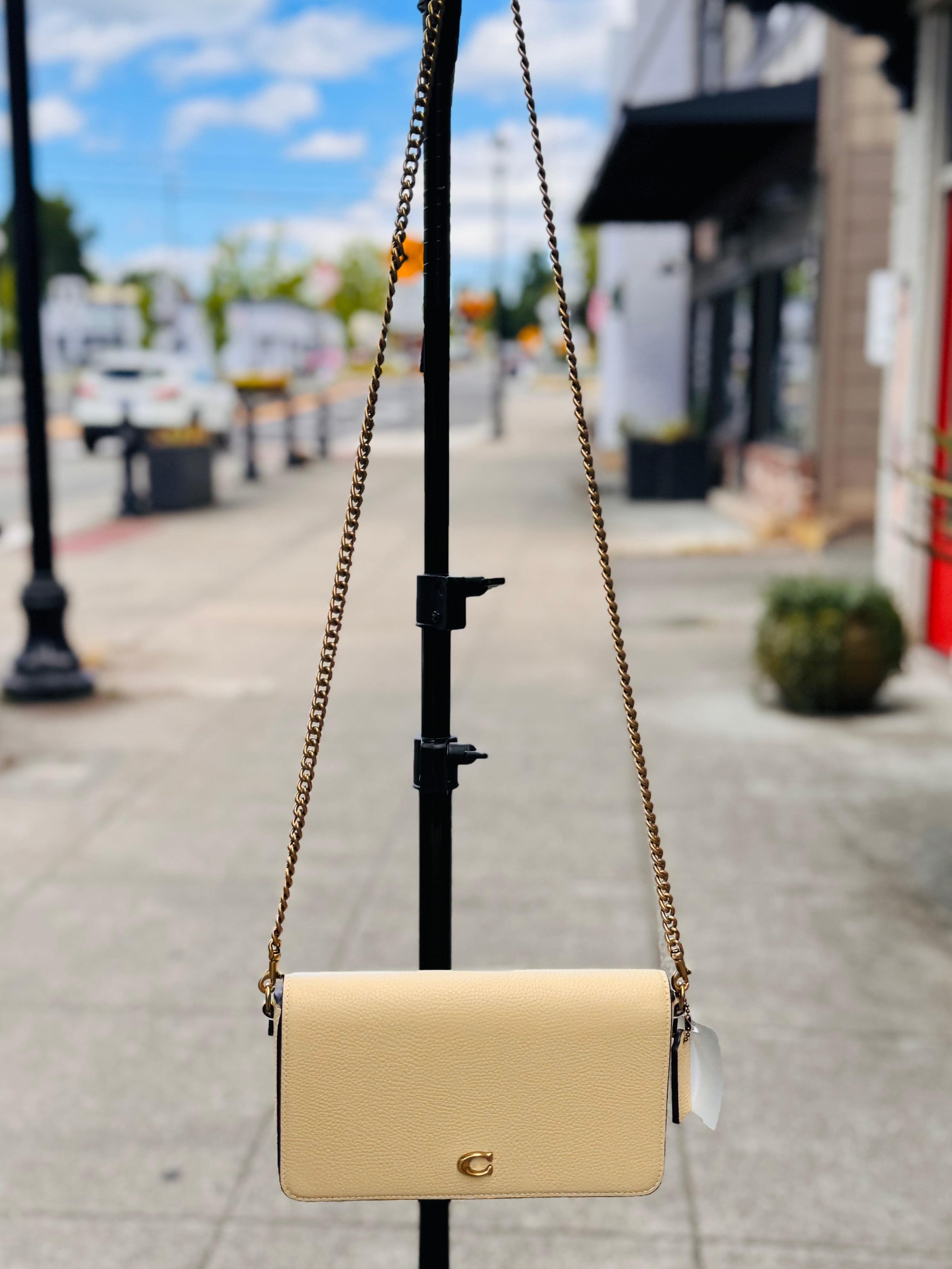 COACH Mila Signature Cream Leather Crossbody Bag NEW!