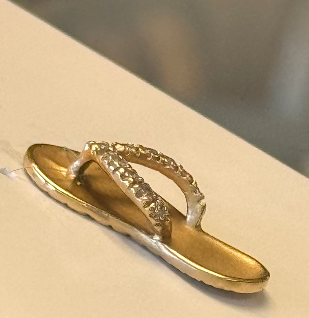 NA HOKU 14k Gold & Diamond Flip Flop Slipper Pendant
