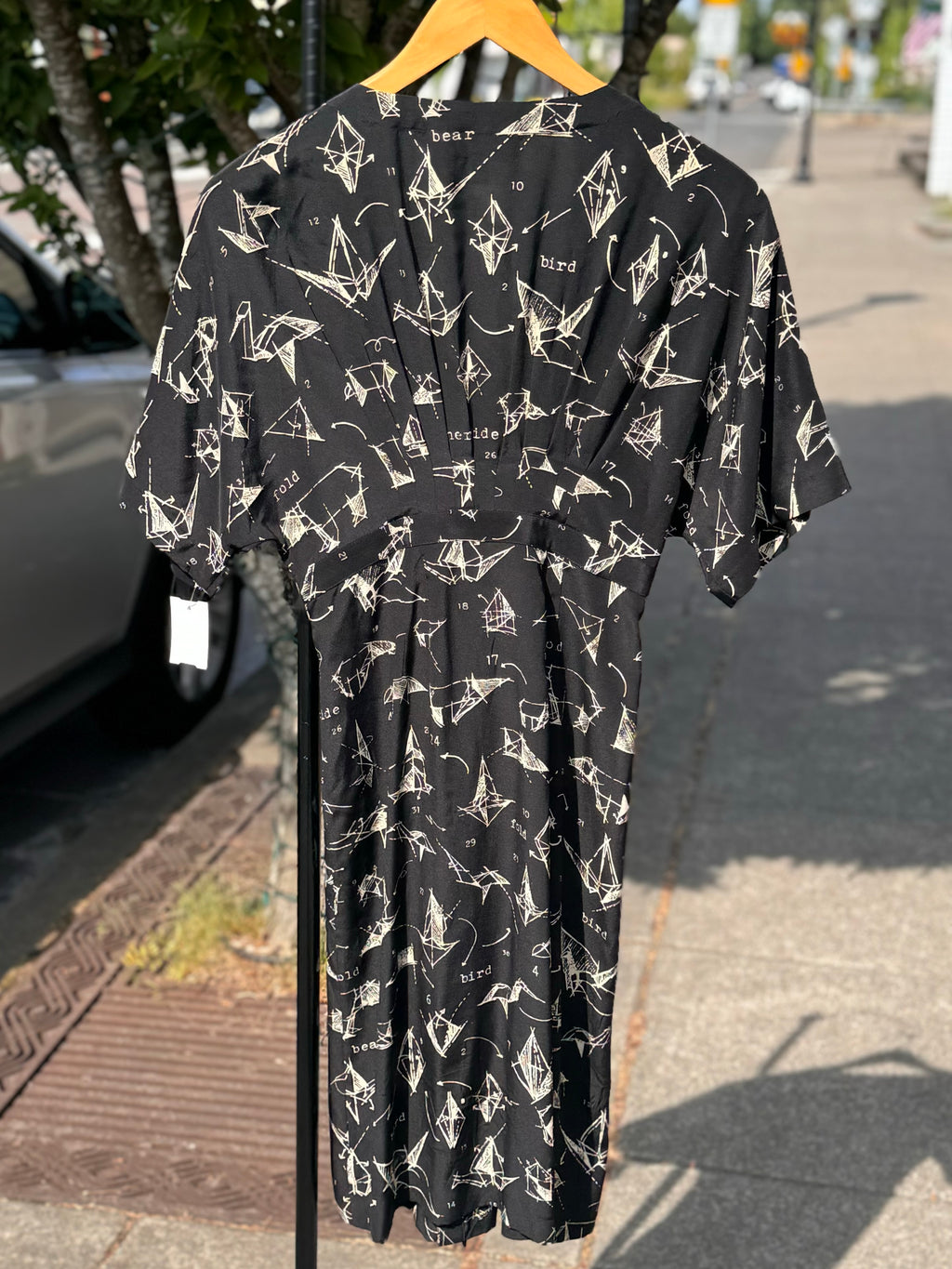 MOULINETTE SOEURS Black & Cream ‘Many Folds Dress’ (Rare) Sz. 4