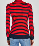 MONCLER Lupetto Striped Stretch Knit Top - Small