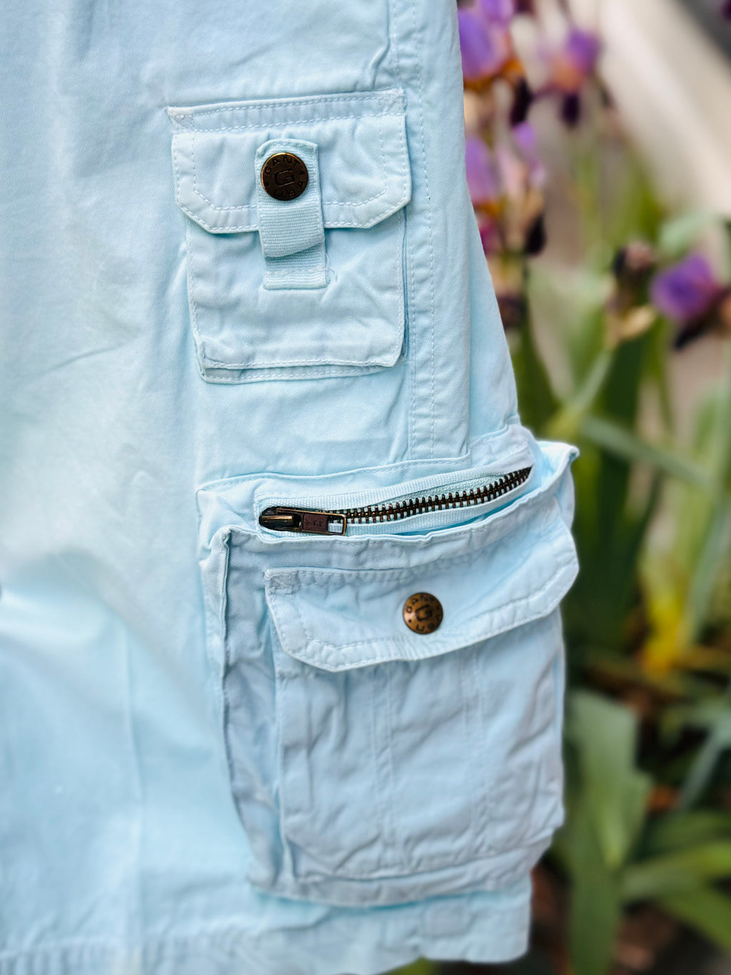 Vintage 90’s GANT Men’s Light Blue Cargo Pants Sz. 34
