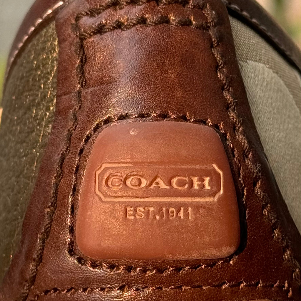 COACH Brown Y2K Vintage Suede Leather Jasmine Patchwork Flats Sz. 7.5