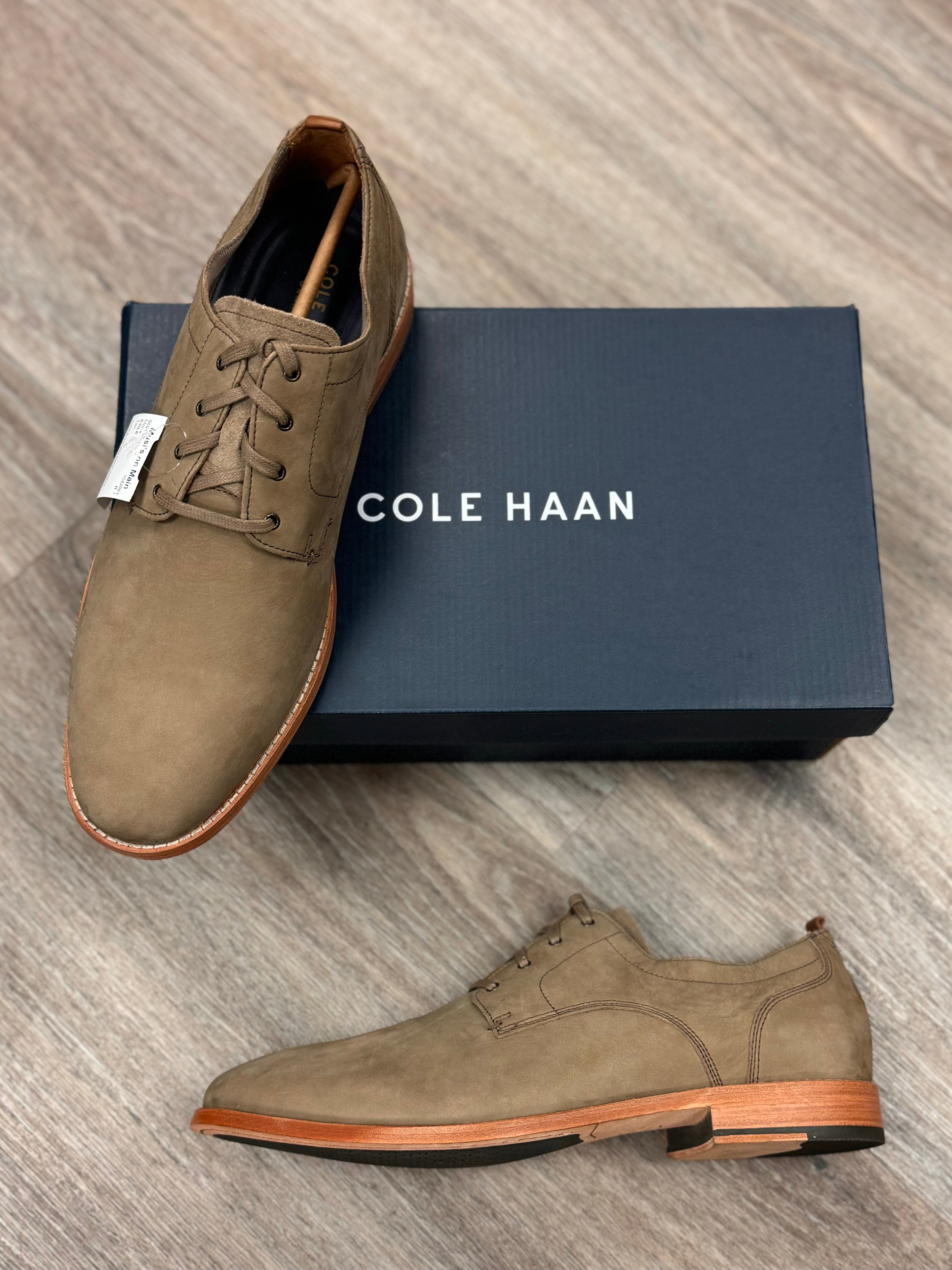 COLE HAAN Men’s Tan Feathercraft Grand Blucher Shoes Sz. 13 NEW!