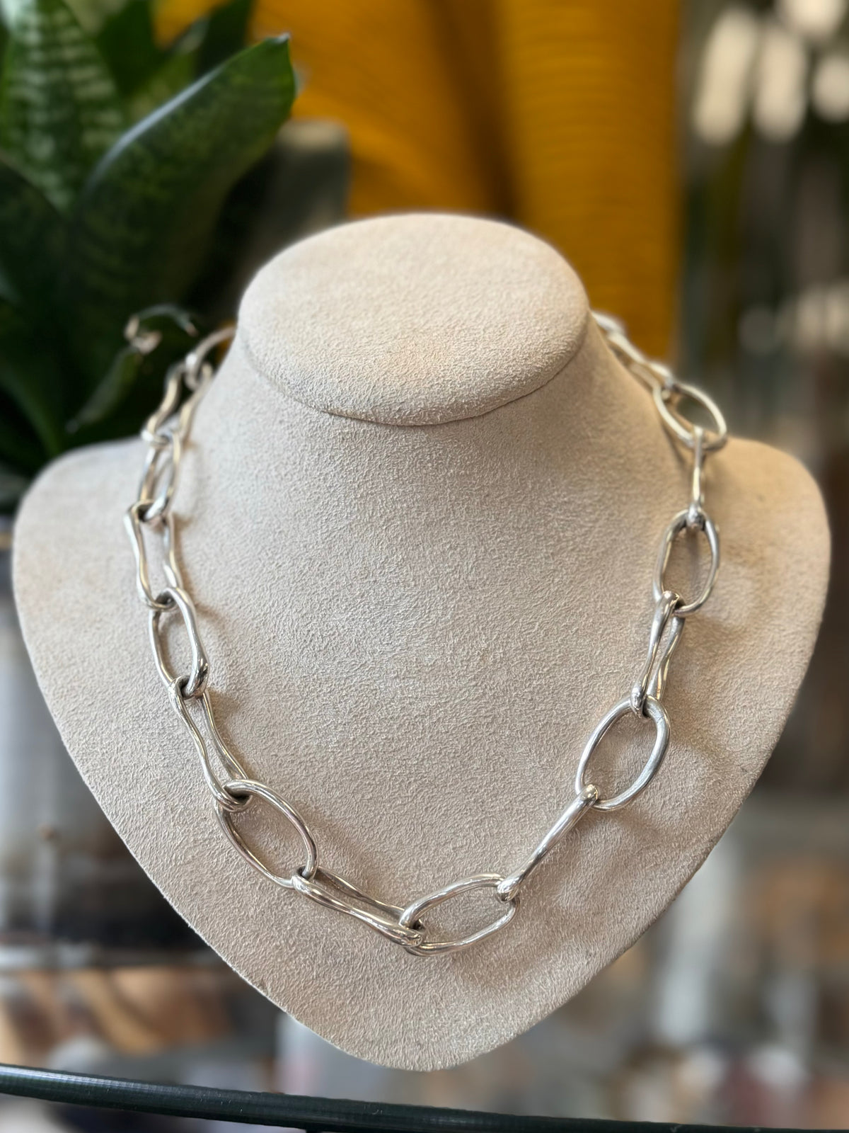 Julie Vos Sterling Silver Oblong Link Necklace