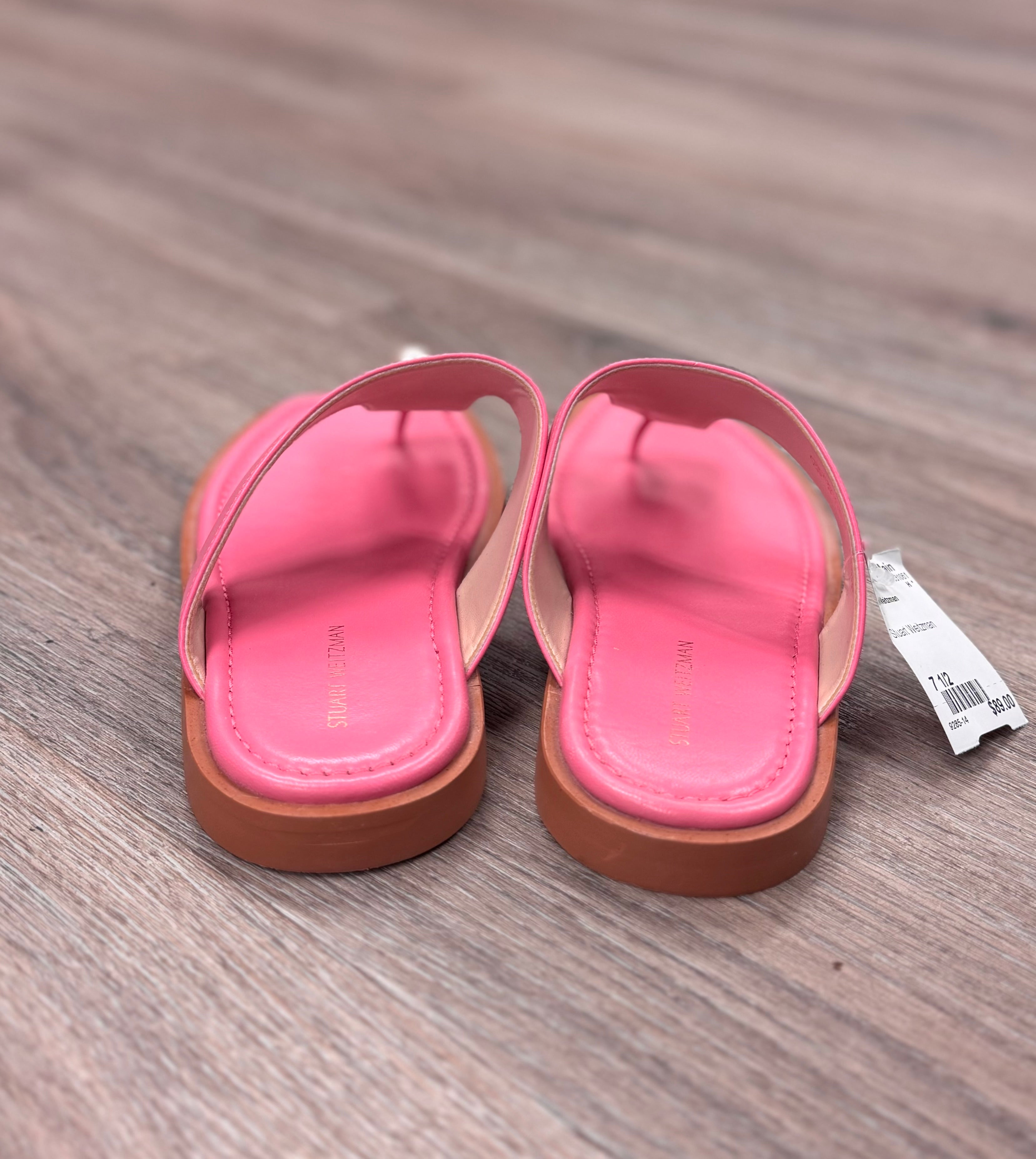 STUART WEITZMAN Pink Pearl Goldie Thong Sandal Sz. 7 1/2