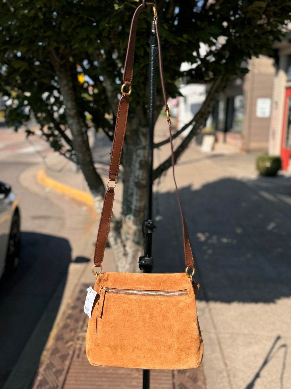 rag & bone Tan Suede Blake Convertible Flap Handbag