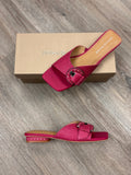 DONALD PLINER Pink Leather Tracie Lizard Print Sandals Sz. 8