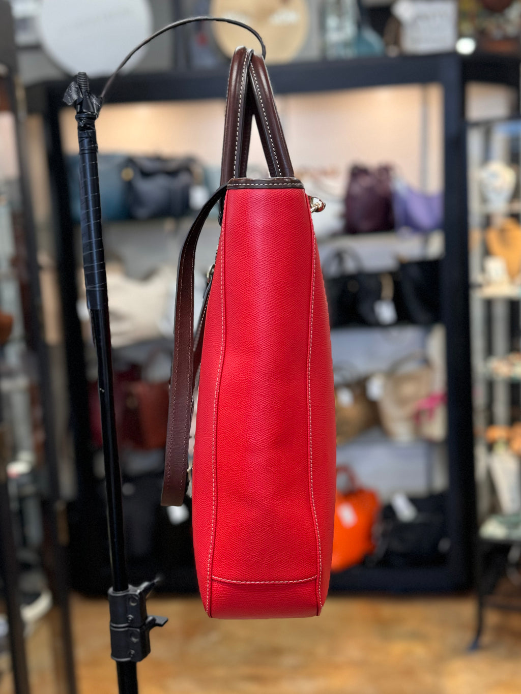 DOONEY & BOURKE Red Leather Claremondt Editors Tote