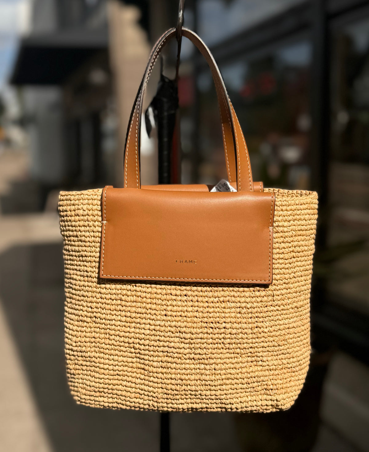 FRAME Le Market Mini Straw Tote Bag